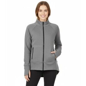 Cabi Sweatshirt Womens  Size M Gray Zip Up Stretch Knit Athletic Athleisure